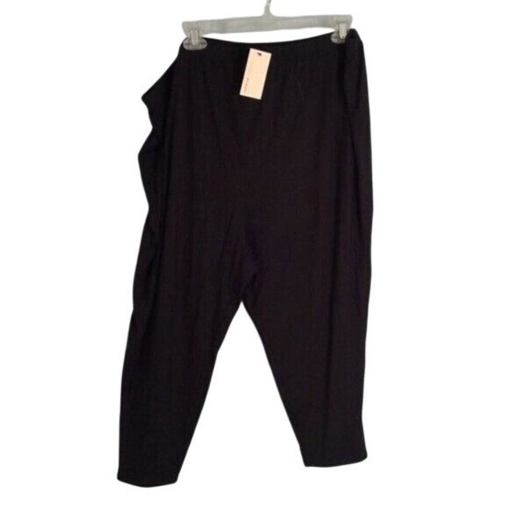 Capsule Size US 26 Leggings Capri Pants Elastic Waist Relaxed Fit Black NEW